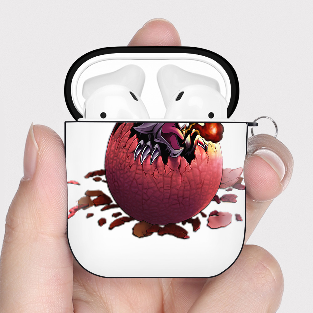 （画像用） 遊☆戯☆王 Yu-Gi-Oh! AirPods 第2世代保護ケース ハードシェル ブラック 耐衝撃・防指紋・カラビナ付き