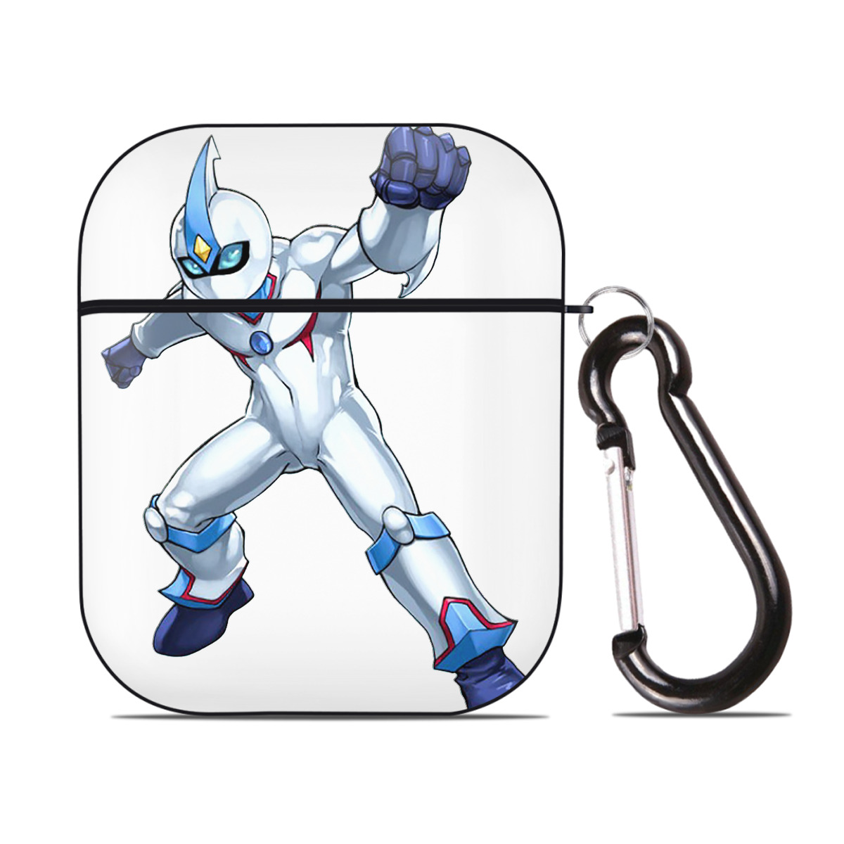 （画像用） 遊☆戯☆王 Yu-Gi-Oh! AirPods 第2世代保護ケース ハードシェル ブラック 耐衝撃・防指紋・カラビナ付き