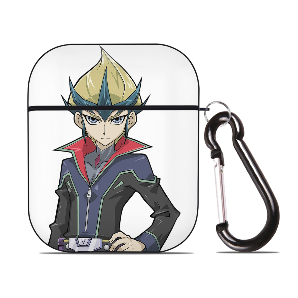 （画像用） 遊☆戯☆王 Yu-Gi-Oh! AirPods 第2世代保護ケース ハードシェル ブラック 耐衝撃・防指紋・カラビナ付き
