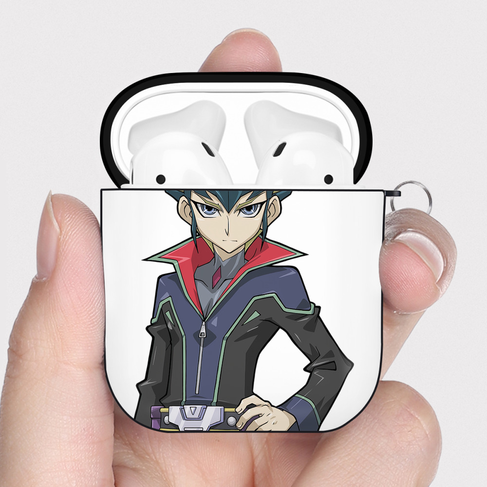 （画像用） 遊☆戯☆王 Yu-Gi-Oh! AirPods 第2世代保護ケース ハードシェル ブラック 耐衝撃・防指紋・カラビナ付き