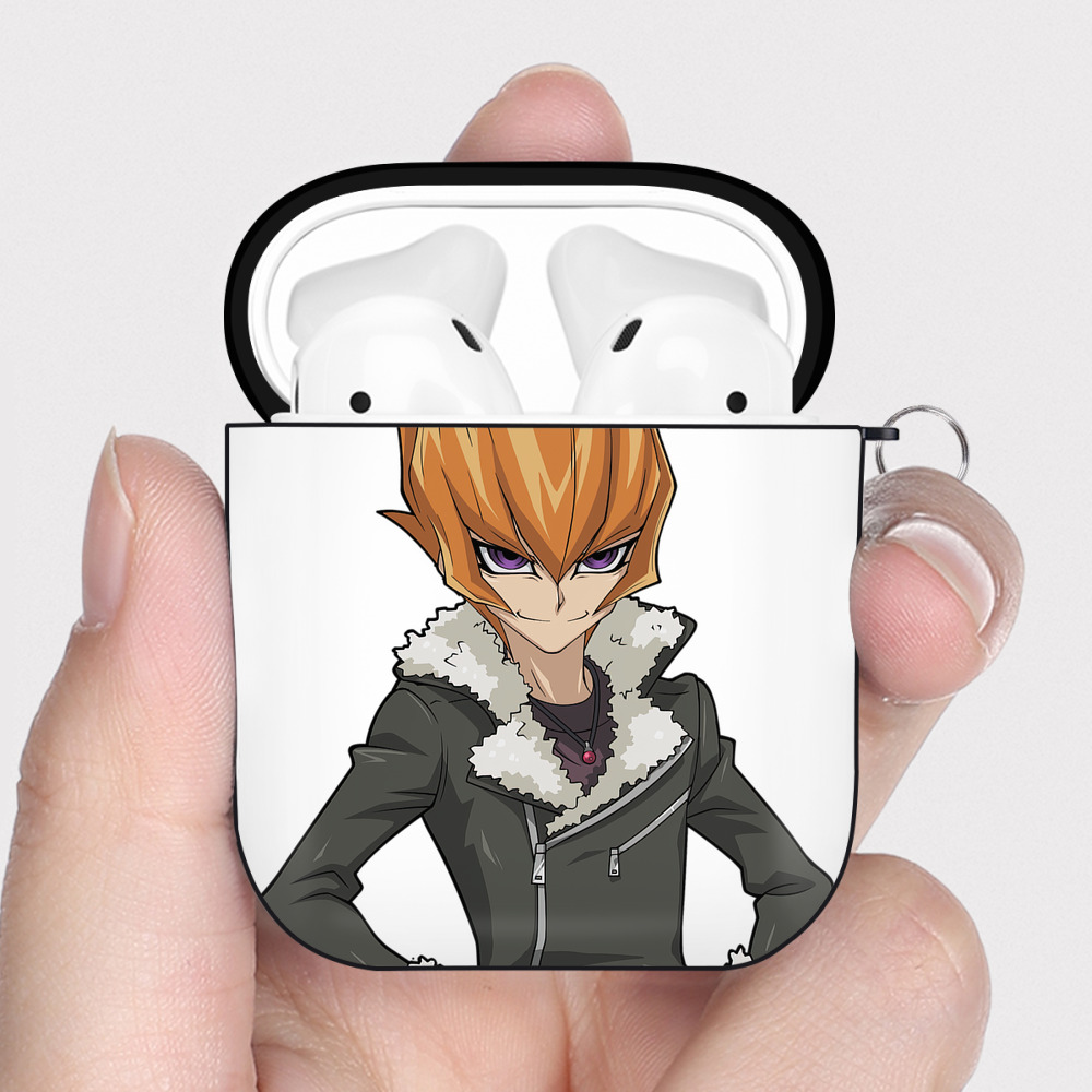 （画像用） 遊☆戯☆王 Yu-Gi-Oh! AirPods 第2世代保護ケース ハードシェル ブラック 耐衝撃・防指紋・カラビナ付き