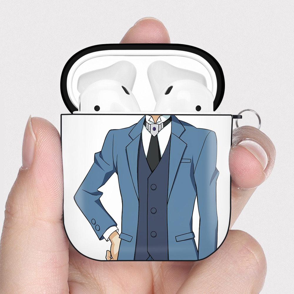 （画像用） 遊☆戯☆王 Yu-Gi-Oh! AirPods 第2世代保護ケース ハードシェル ブラック 耐衝撃・防指紋・カラビナ付き