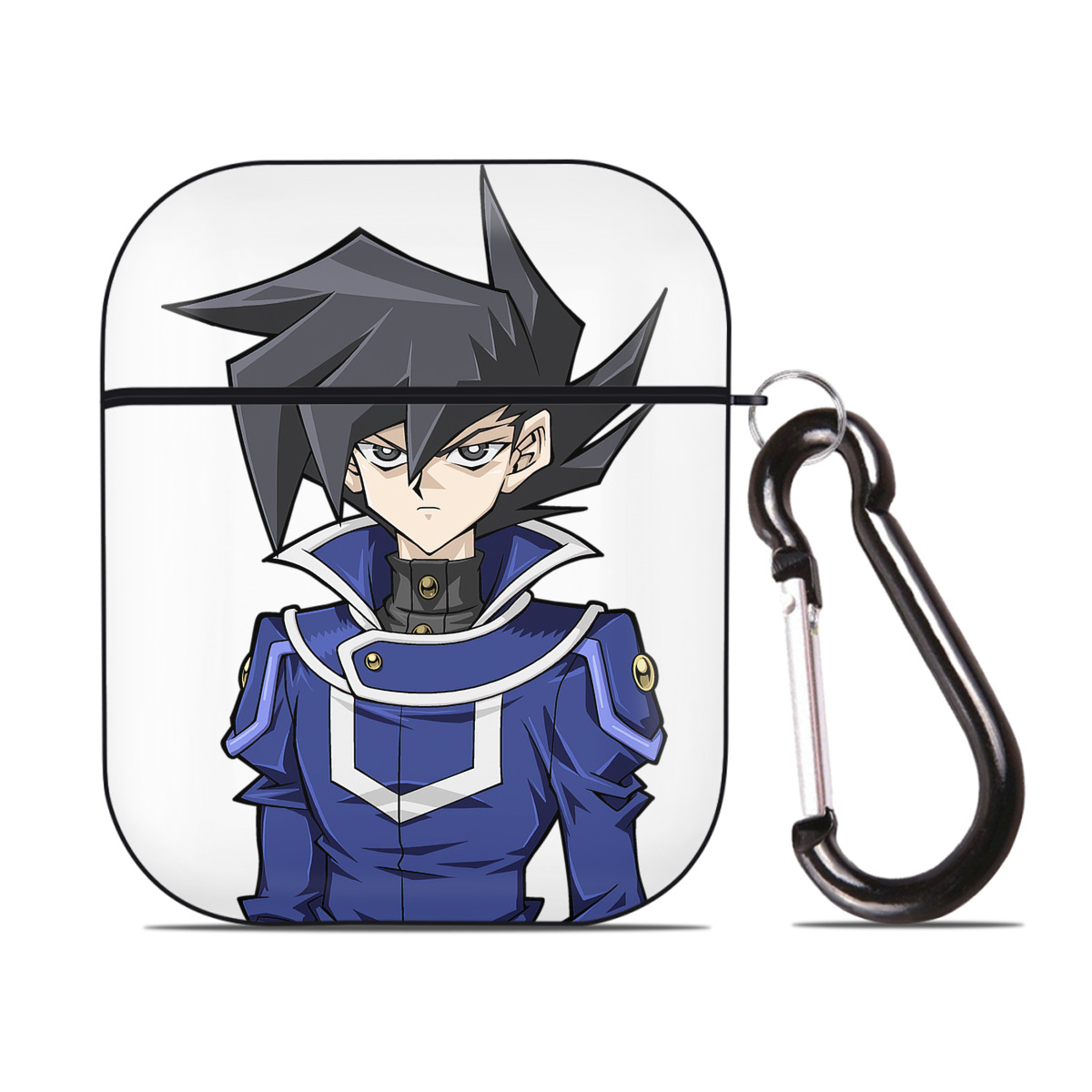 （画像用） 遊☆戯☆王 Yu-Gi-Oh! AirPods 第2世代保護ケース ハードシェル ブラック 耐衝撃・防指紋・カラビナ付き
