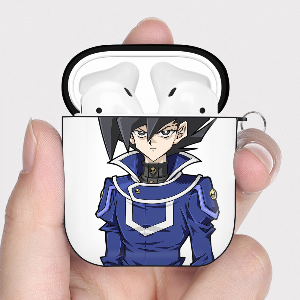（画像用） 遊☆戯☆王 Yu-Gi-Oh! AirPods 第2世代保護ケース ハードシェル ブラック 耐衝撃・防指紋・カラビナ付き