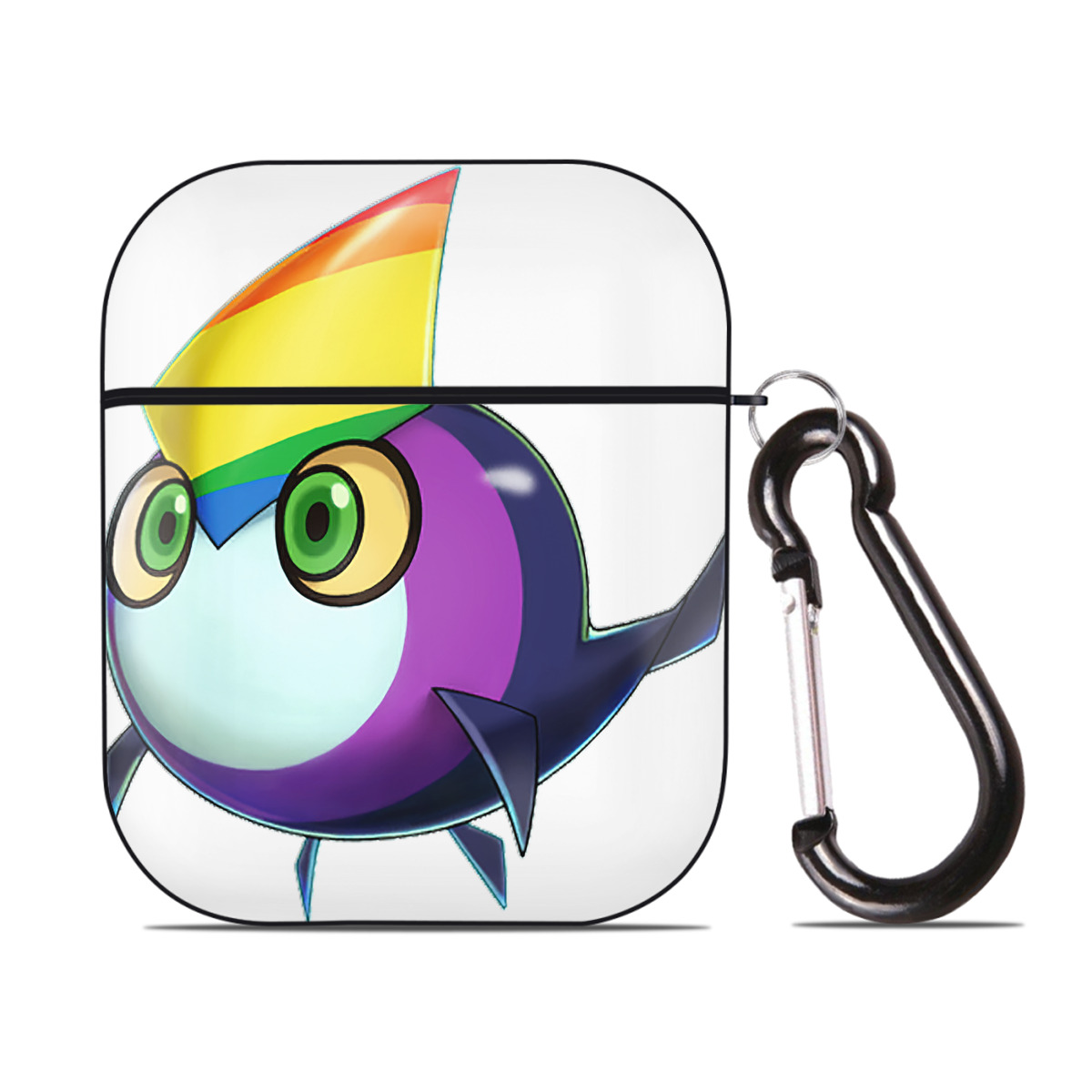 （画像用） 遊☆戯☆王 Yu-Gi-Oh! AirPods 第2世代保護ケース ハードシェル ブラック 耐衝撃・防指紋・カラビナ付き