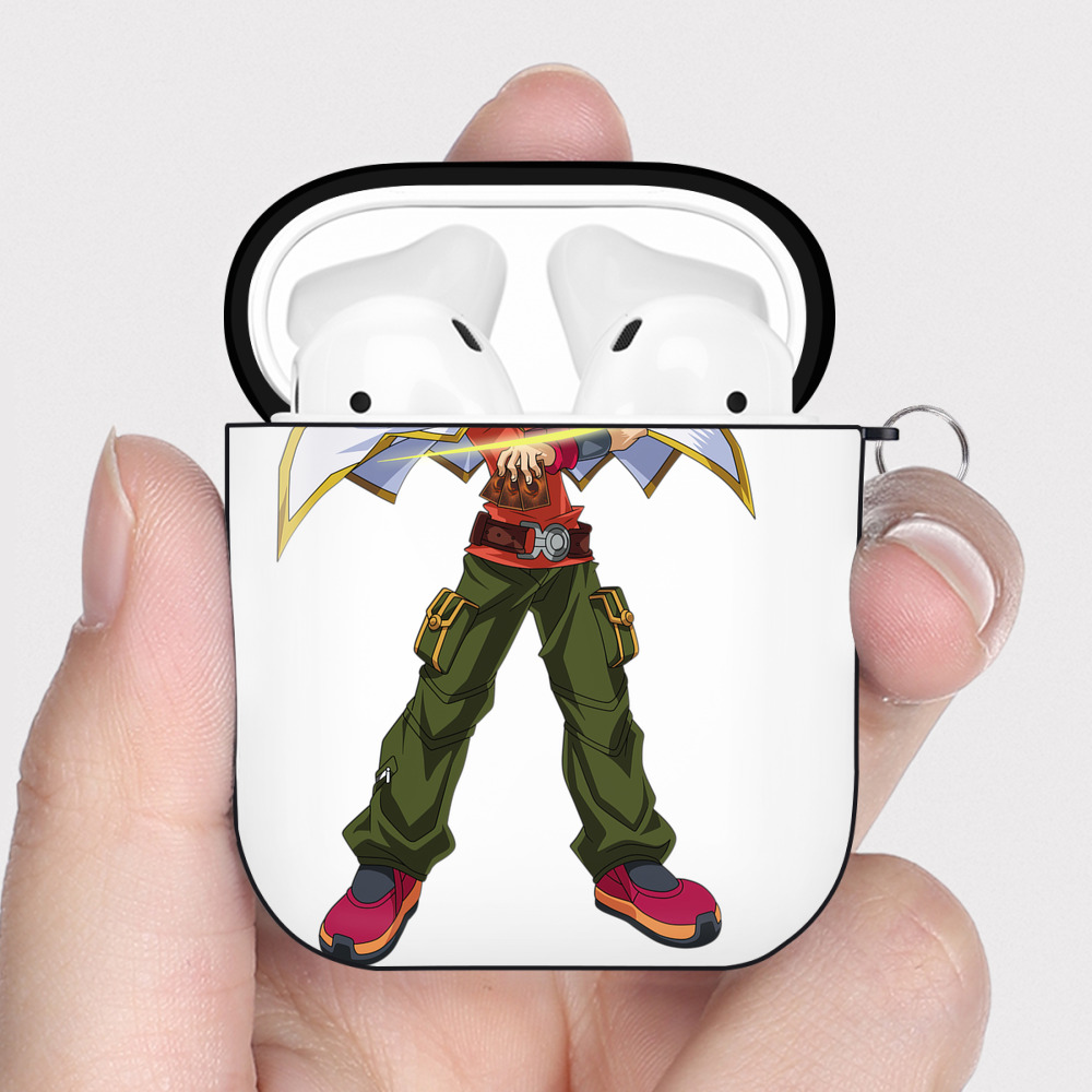 （画像用） 遊☆戯☆王 Yu-Gi-Oh! AirPods 第2世代保護ケース ハードシェル ブラック 耐衝撃・防指紋・カラビナ付き
