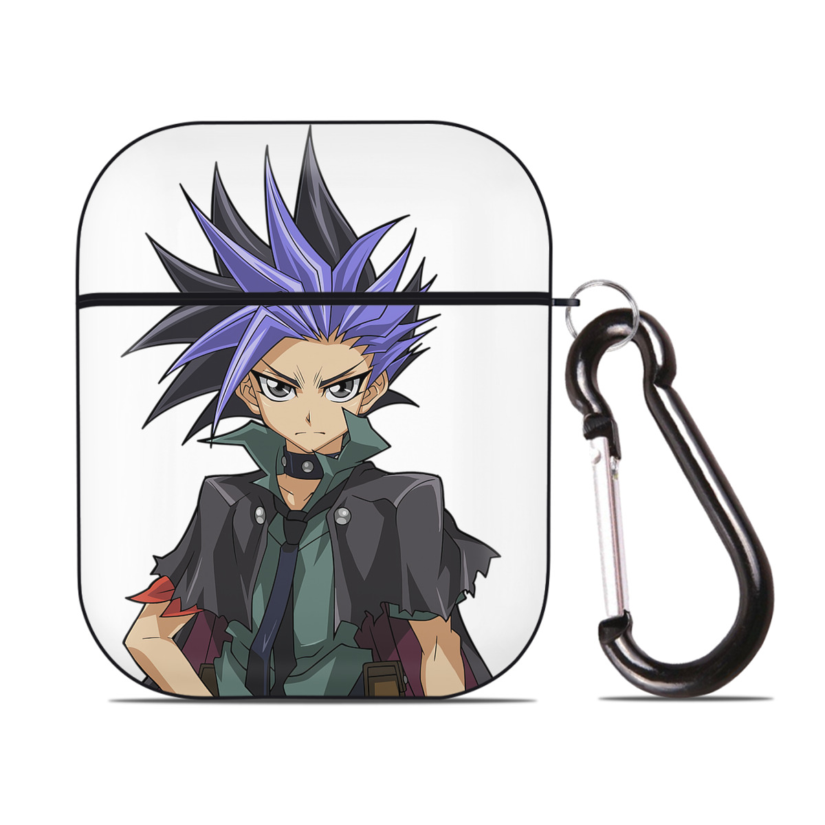 （画像用） 遊☆戯☆王 Yu-Gi-Oh! AirPods 第2世代保護ケース ハードシェル ブラック 耐衝撃・防指紋・カラビナ付き