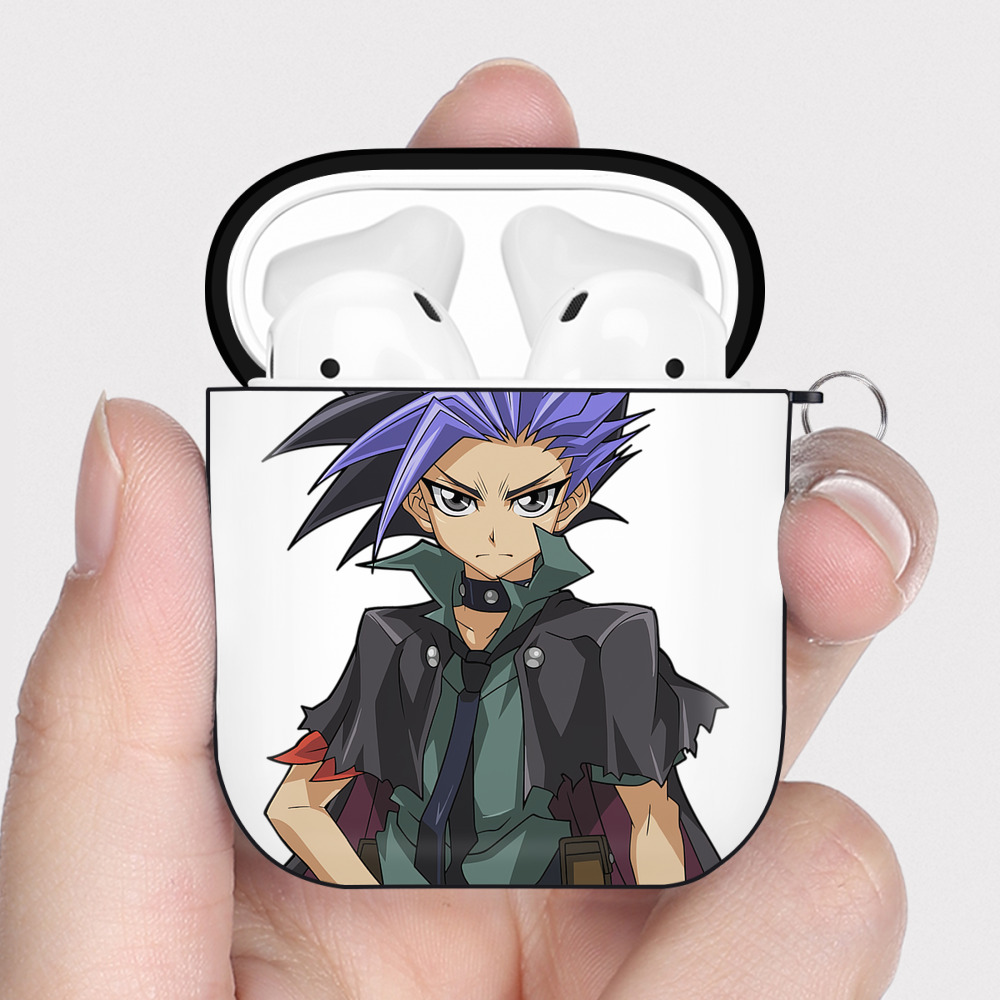 （画像用） 遊☆戯☆王 Yu-Gi-Oh! AirPods 第2世代保護ケース ハードシェル ブラック 耐衝撃・防指紋・カラビナ付き