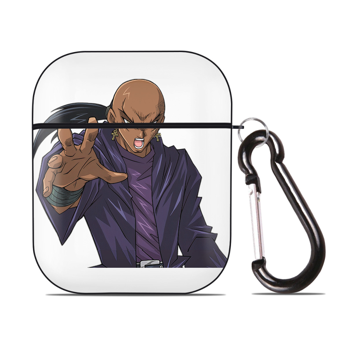 （画像用） 遊☆戯☆王 Yu-Gi-Oh! AirPods 第2世代保護ケース ハードシェル ブラック 耐衝撃・防指紋・カラビナ付き