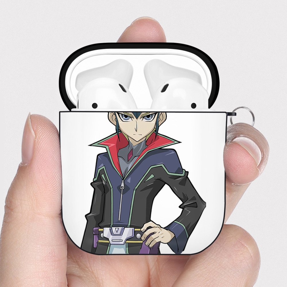 （画像用） 遊☆戯☆王 Yu-Gi-Oh! AirPods 第2世代保護ケース ハードシェル ブラック 耐衝撃・防指紋・カラビナ付き
