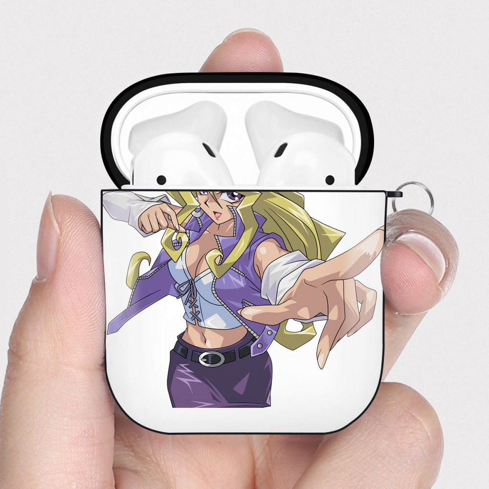 （画像用） 遊☆戯☆王 Yu-Gi-Oh! AirPods 第2世代保護ケース ハードシェル ブラック 耐衝撃・防指紋・カラビナ付き