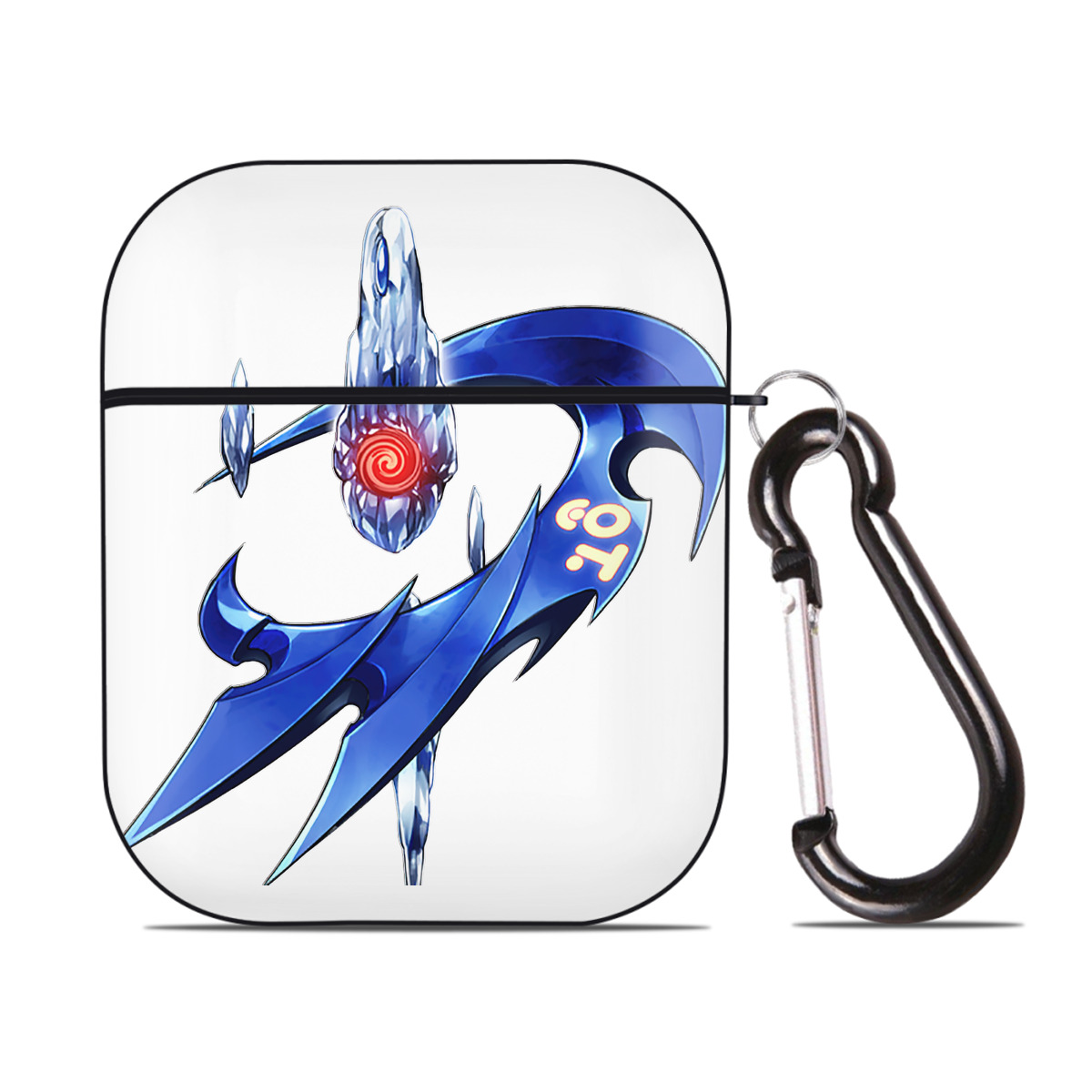 （画像用） 遊☆戯☆王 Yu-Gi-Oh! AirPods 第2世代保護ケース ハードシェル ブラック 耐衝撃・防指紋・カラビナ付き