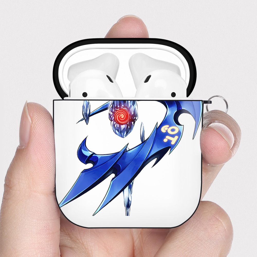 （画像用） 遊☆戯☆王 Yu-Gi-Oh! AirPods 第2世代保護ケース ハードシェル ブラック 耐衝撃・防指紋・カラビナ付き