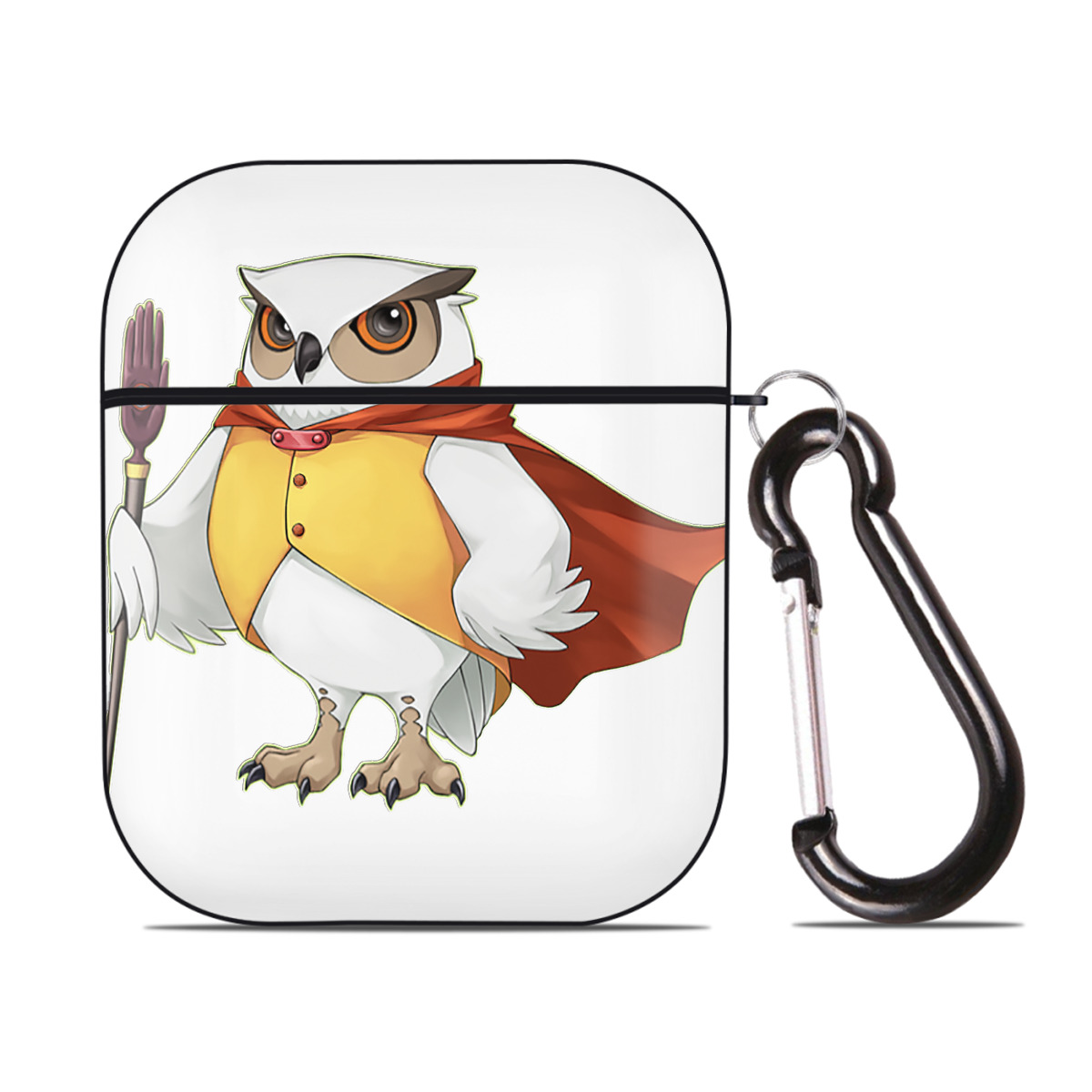 （画像用） 遊☆戯☆王 Yu-Gi-Oh! AirPods 第2世代保護ケース ハードシェル ブラック 耐衝撃・防指紋・カラビナ付き