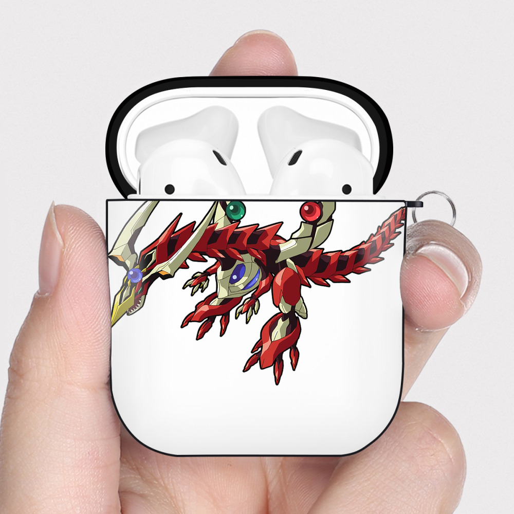 （画像用） 遊☆戯☆王 Yu-Gi-Oh! AirPods 第2世代保護ケース ハードシェル ブラック 耐衝撃・防指紋・カラビナ付き