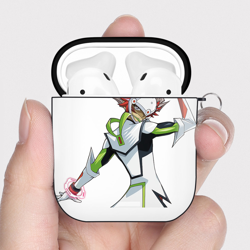 （画像用） 遊☆戯☆王 Yu-Gi-Oh! AirPods 第2世代保護ケース ハードシェル ブラック 耐衝撃・防指紋・カラビナ付き