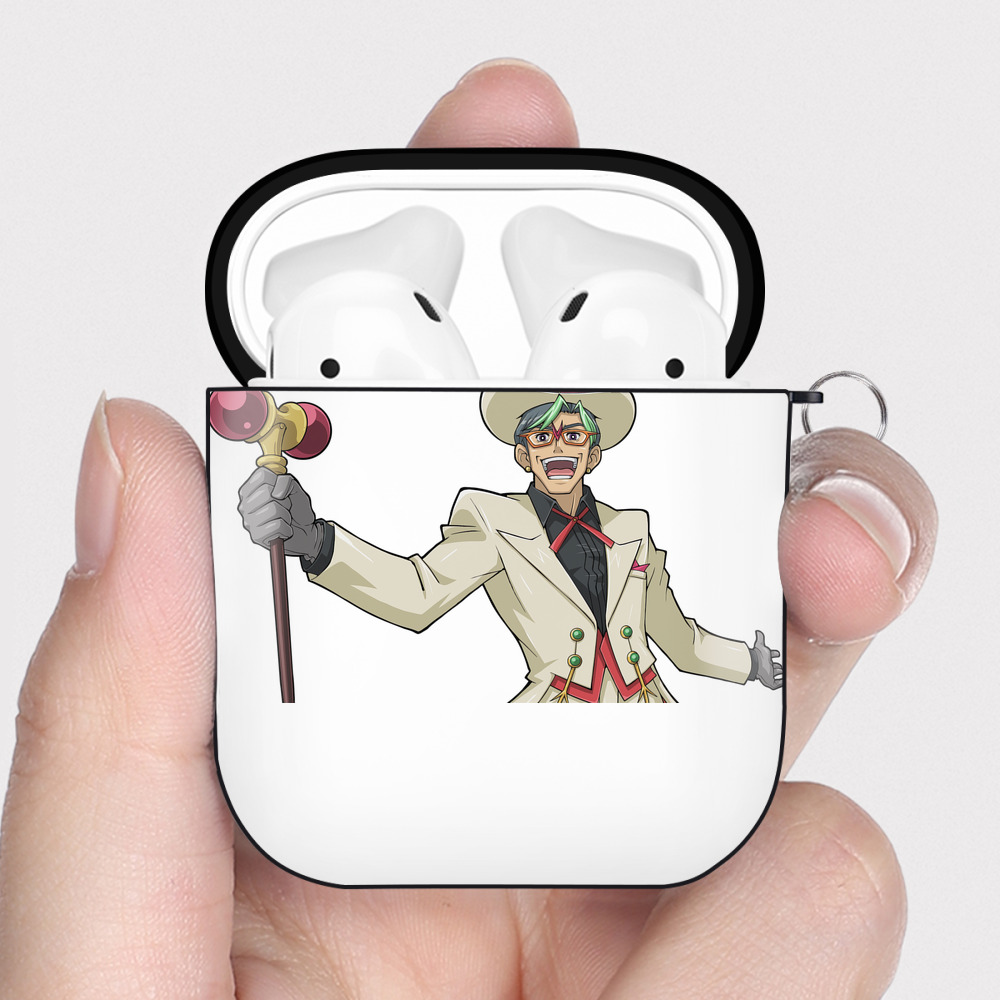 （画像用） 遊☆戯☆王 Yu-Gi-Oh! AirPods 第2世代保護ケース ハードシェル ブラック 耐衝撃・防指紋・カラビナ付き