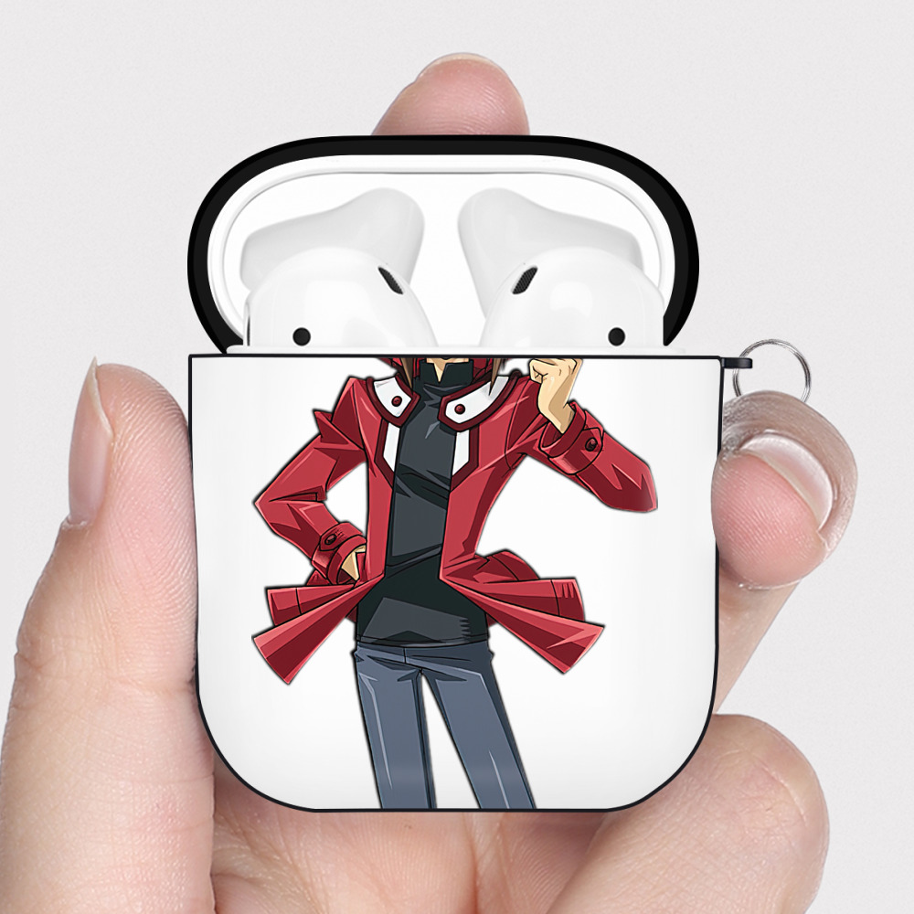 （画像用） 遊☆戯☆王 Yu-Gi-Oh! AirPods 第2世代保護ケース ハードシェル ブラック 耐衝撃・防指紋・カラビナ付き