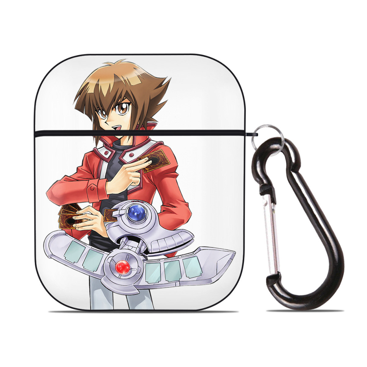 （画像用） 遊☆戯☆王 Yu-Gi-Oh! AirPods 第2世代保護ケース ハードシェル ブラック 耐衝撃・防指紋・カラビナ付き