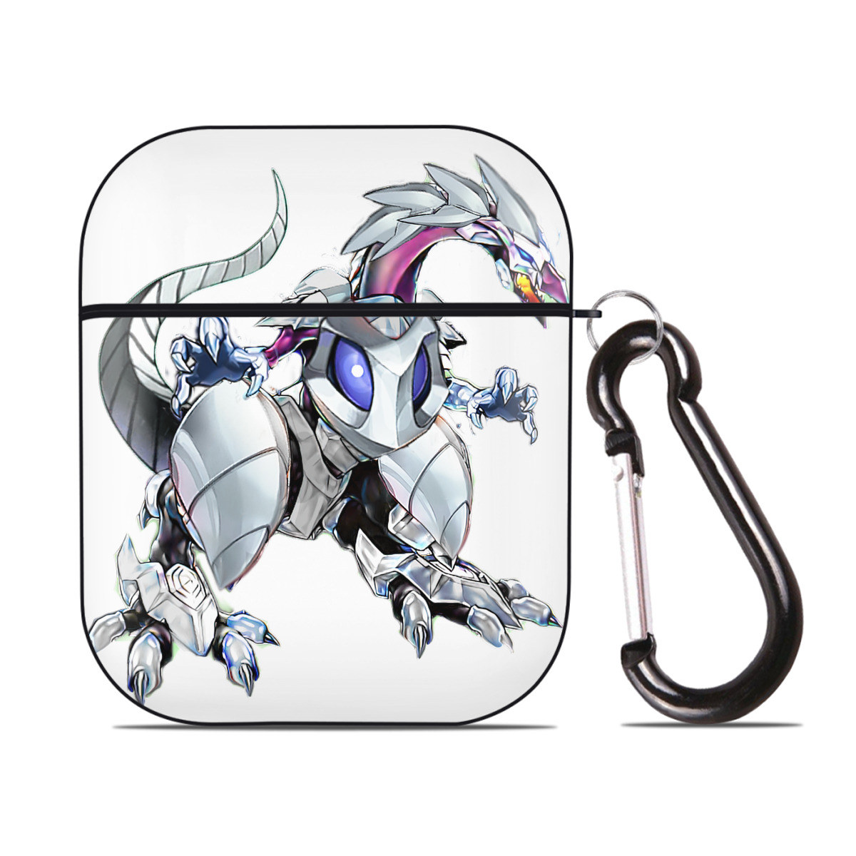 （画像用） 遊☆戯☆王 Yu-Gi-Oh! AirPods 第2世代保護ケース ハードシェル ブラック 耐衝撃・防指紋・カラビナ付き