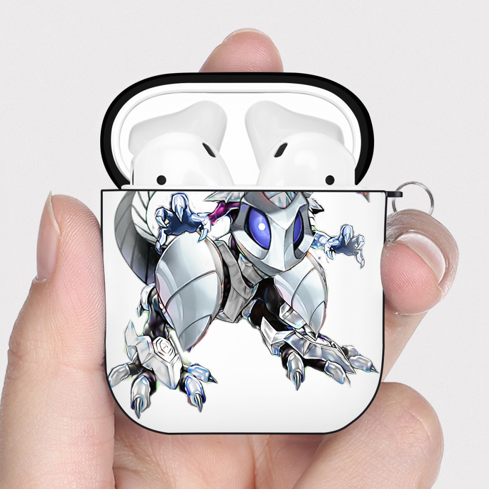 （画像用） 遊☆戯☆王 Yu-Gi-Oh! AirPods 第2世代保護ケース ハードシェル ブラック 耐衝撃・防指紋・カラビナ付き