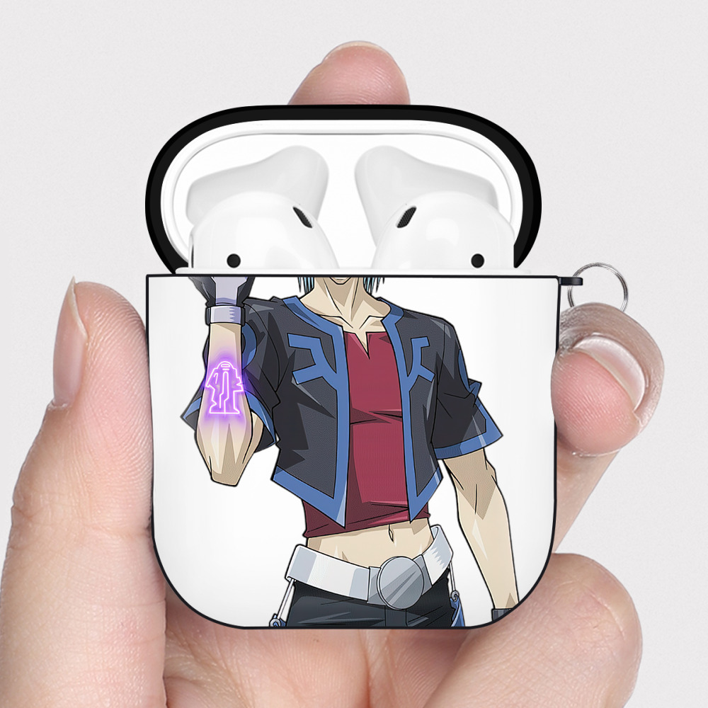 （画像用） 遊☆戯☆王 Yu-Gi-Oh! AirPods 第2世代保護ケース ハードシェル ブラック 耐衝撃・防指紋・カラビナ付き