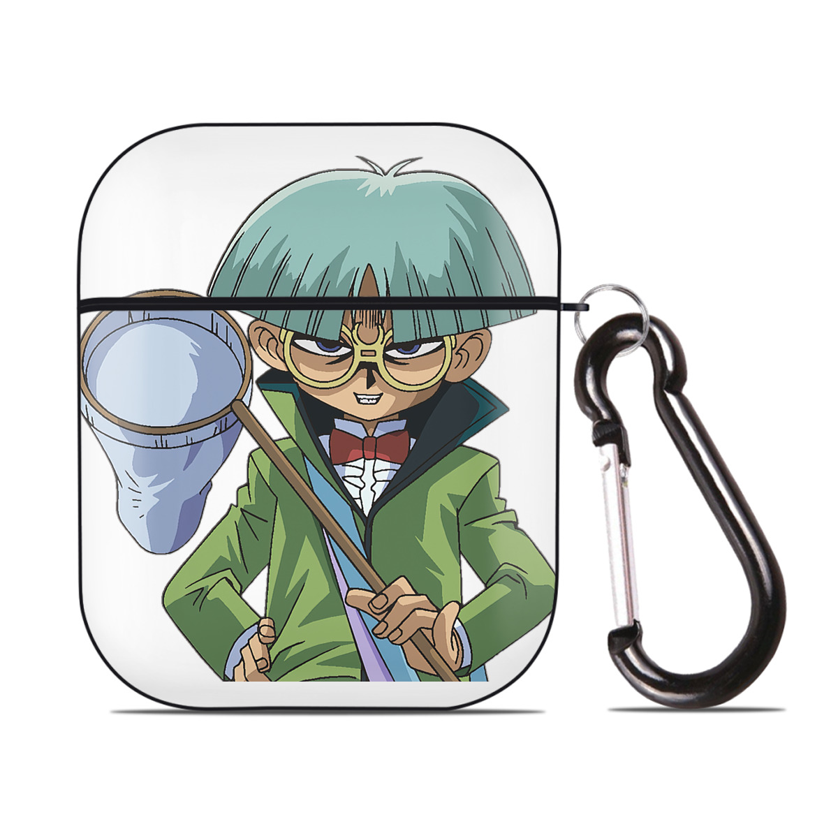（画像用） 遊☆戯☆王 Yu-Gi-Oh! AirPods 第2世代保護ケース ハードシェル ブラック 耐衝撃・防指紋・カラビナ付き