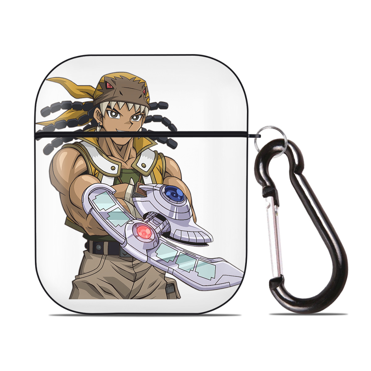 （画像用） 遊☆戯☆王 Yu-Gi-Oh! AirPods 第2世代保護ケース ハードシェル ブラック 耐衝撃・防指紋・カラビナ付き