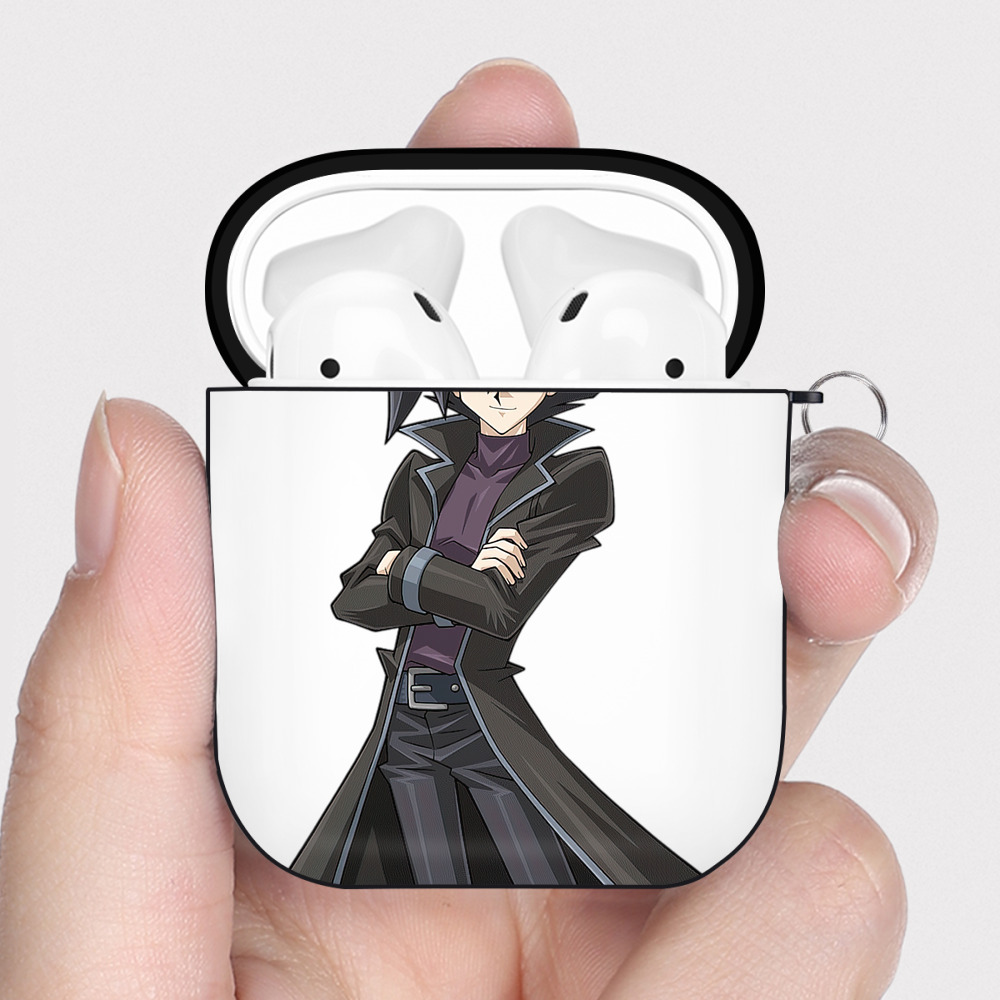 （画像用） 遊☆戯☆王 Yu-Gi-Oh! AirPods 第2世代保護ケース ハードシェル ブラック 耐衝撃・防指紋・カラビナ付き