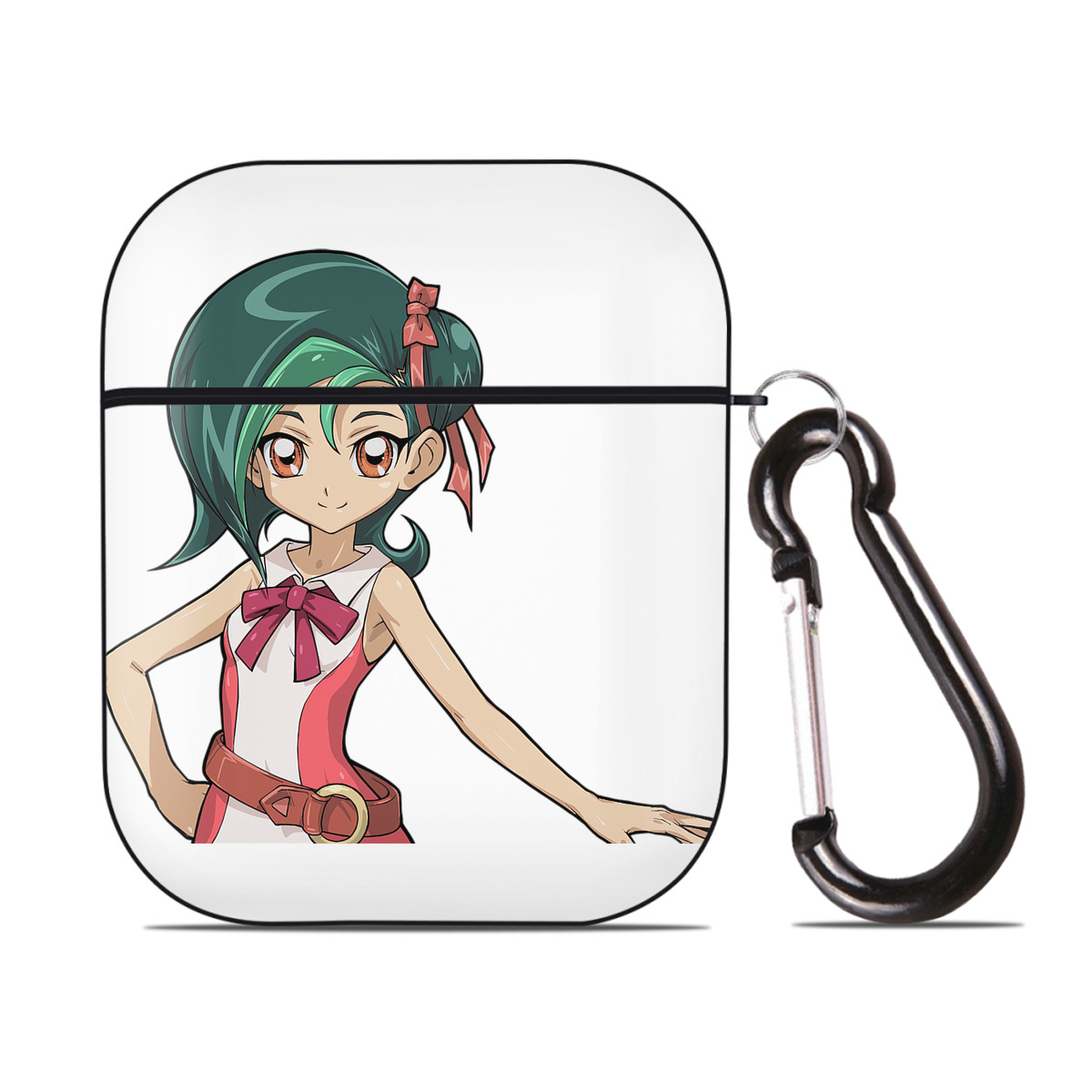 （画像用） 遊☆戯☆王 Yu-Gi-Oh! AirPods 第2世代保護ケース ハードシェル ブラック 耐衝撃・防指紋・カラビナ付き