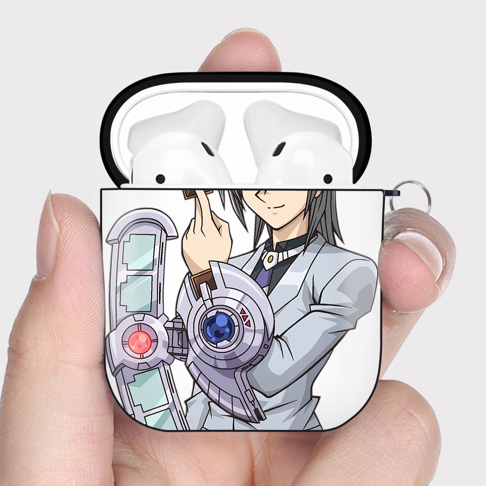 （画像用） 遊☆戯☆王 Yu-Gi-Oh! AirPods 第2世代保護ケース ハードシェル ブラック 耐衝撃・防指紋・カラビナ付き