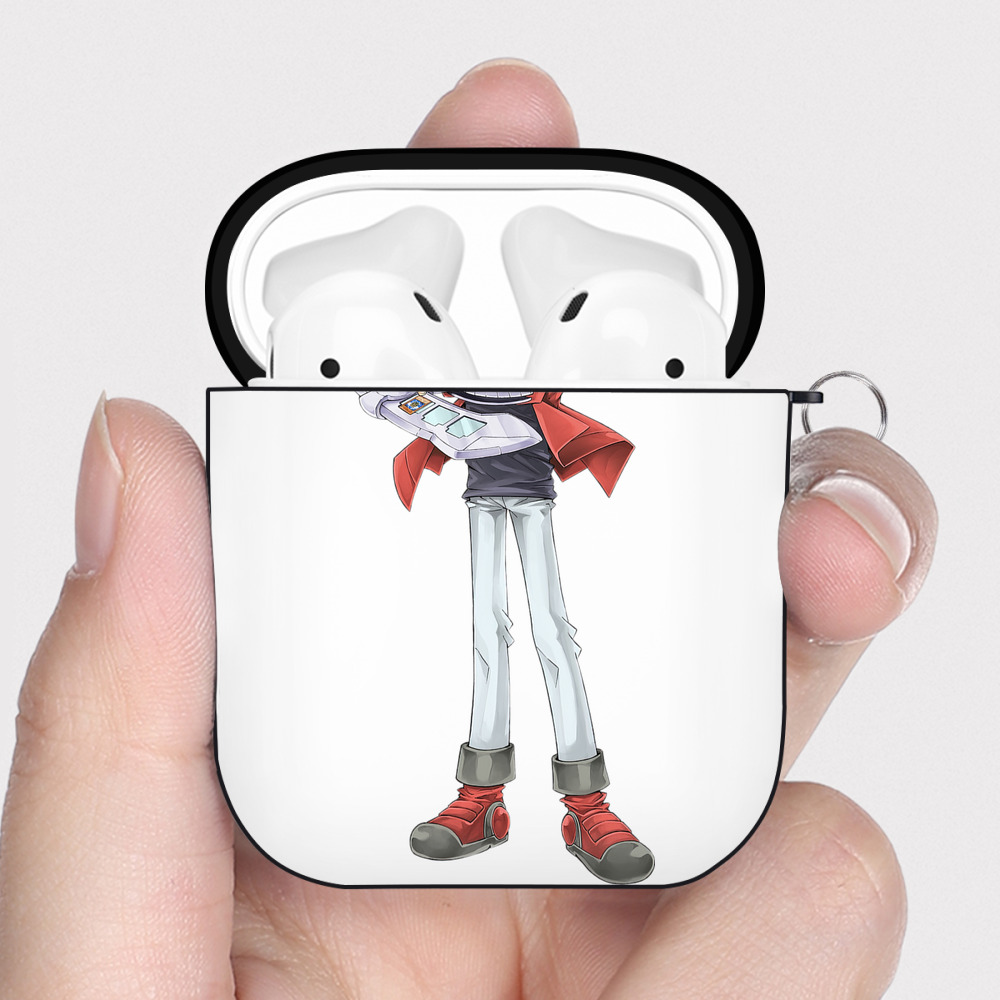 （画像用） 遊☆戯☆王 Yu-Gi-Oh! AirPods 第2世代保護ケース ハードシェル ブラック 耐衝撃・防指紋・カラビナ付き