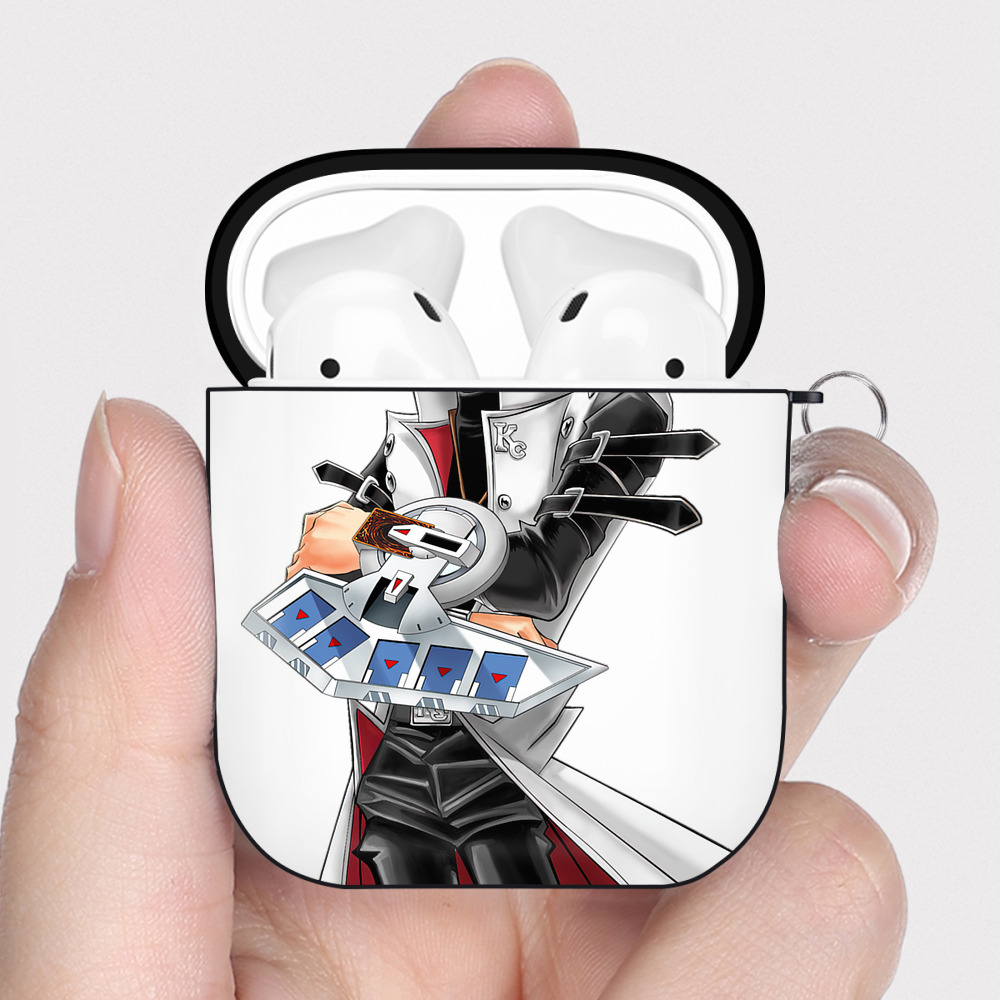 （画像用） 遊☆戯☆王 Yu-Gi-Oh! AirPods 第2世代保護ケース ハードシェル ブラック 耐衝撃・防指紋・カラビナ付き