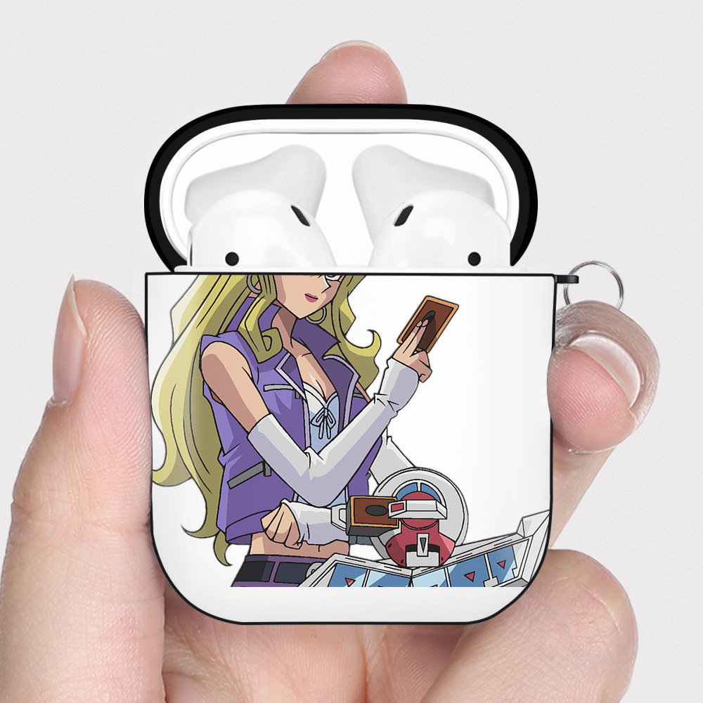 （画像用） 遊☆戯☆王 Yu-Gi-Oh! AirPods 第2世代保護ケース ハードシェル ブラック 耐衝撃・防指紋・カラビナ付き