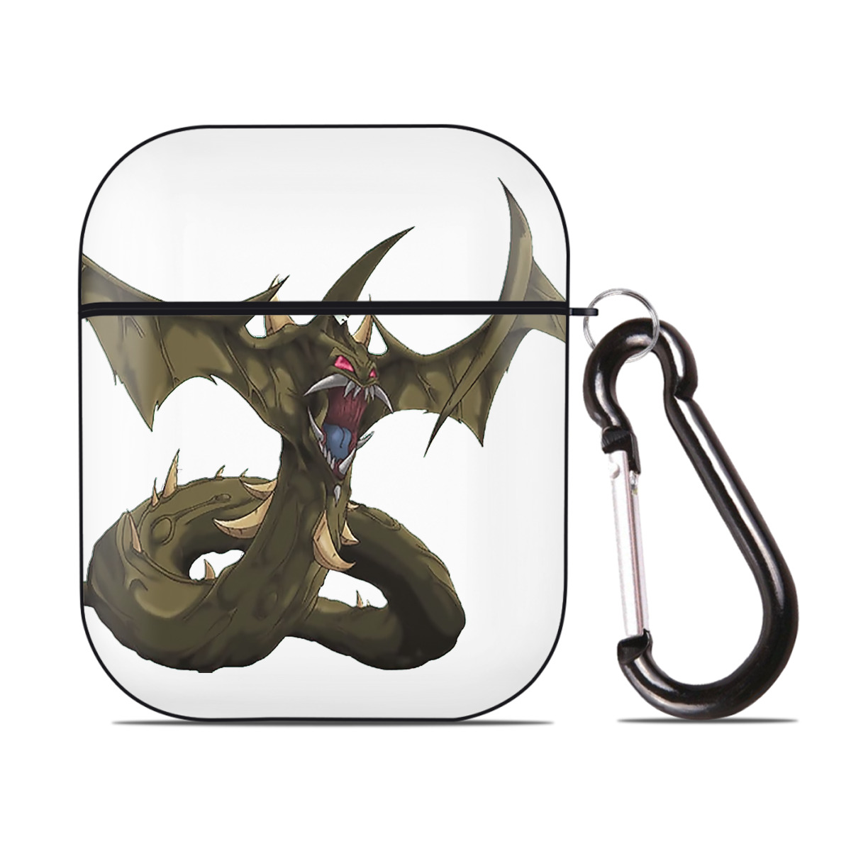 （画像用） 遊☆戯☆王 Yu-Gi-Oh! AirPods 第2世代保護ケース ハードシェル ブラック 耐衝撃・防指紋・カラビナ付き