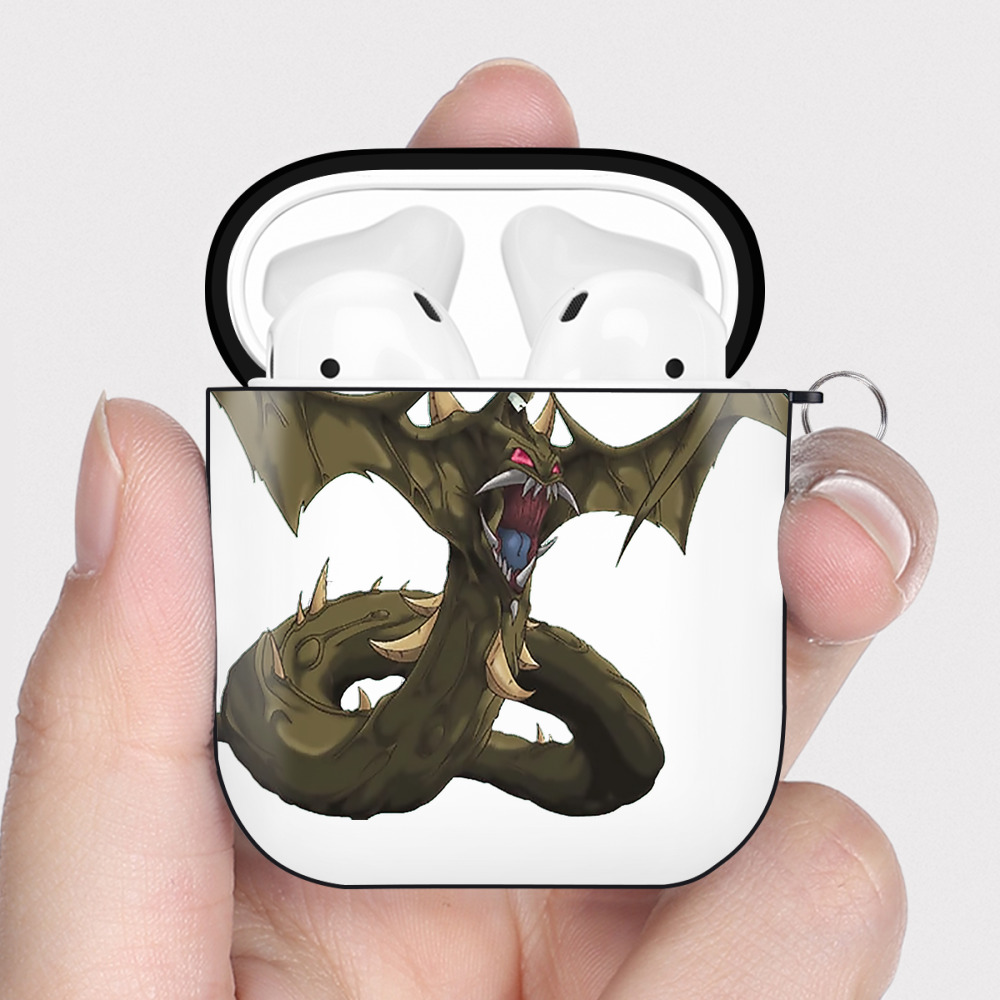（画像用） 遊☆戯☆王 Yu-Gi-Oh! AirPods 第2世代保護ケース ハードシェル ブラック 耐衝撃・防指紋・カラビナ付き