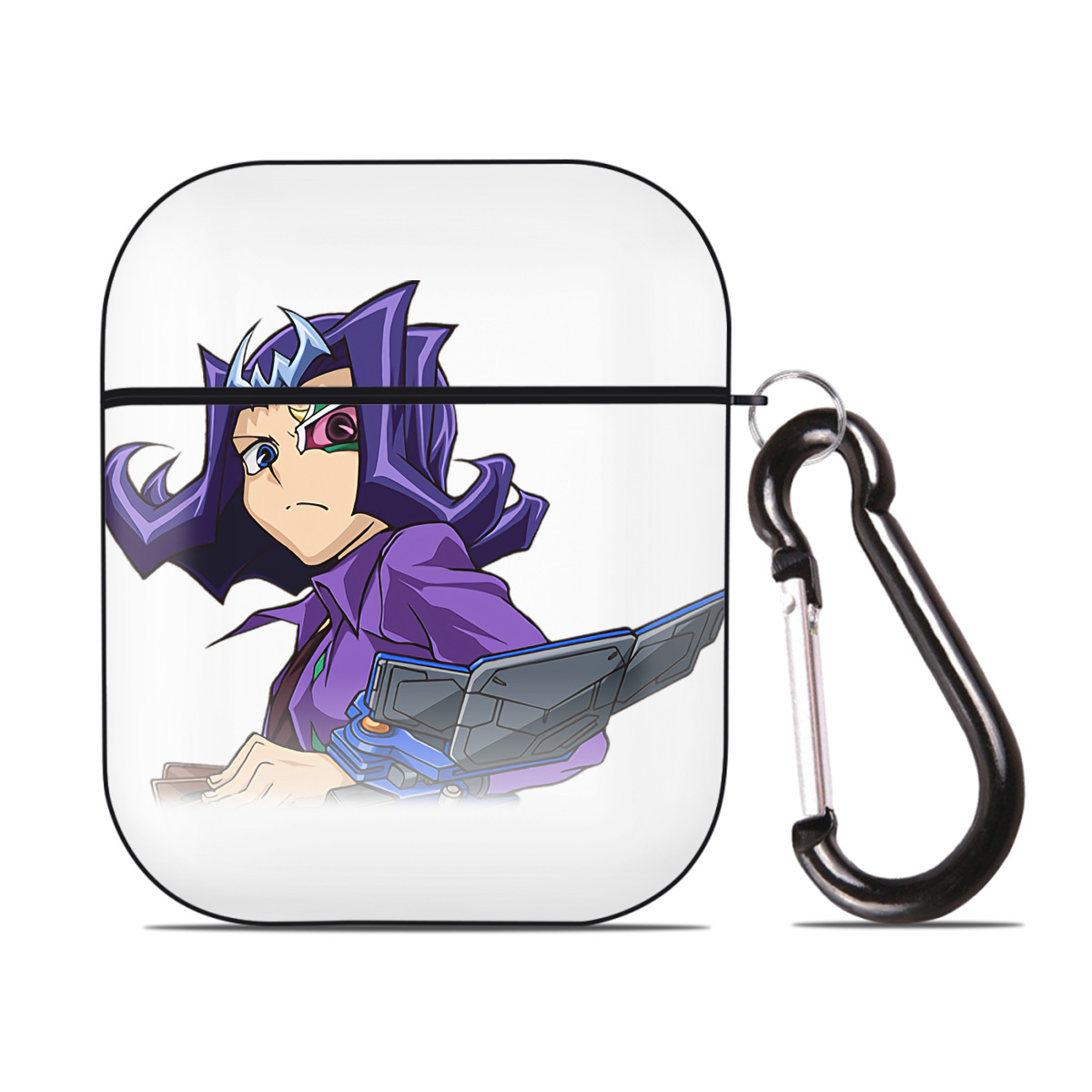 （画像用） 遊☆戯☆王 Yu-Gi-Oh! AirPods 第2世代保護ケース ハードシェル ブラック 耐衝撃・防指紋・カラビナ付き