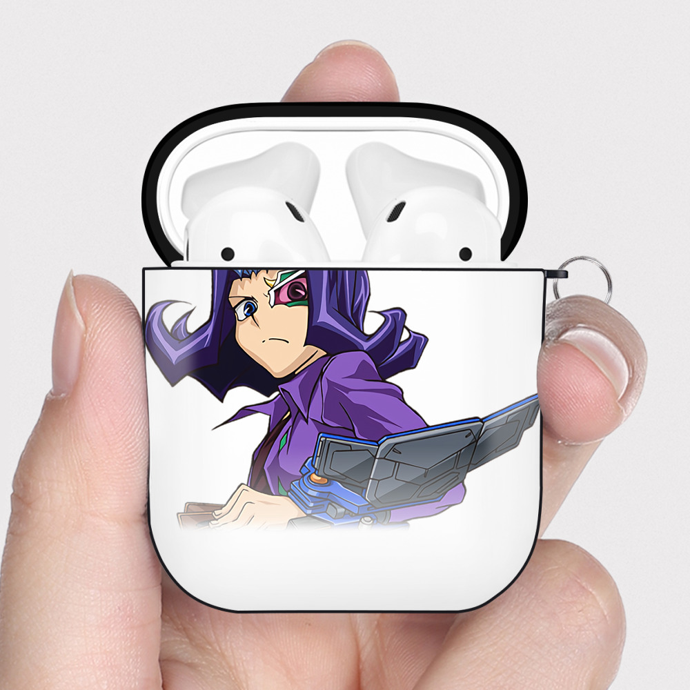 （画像用） 遊☆戯☆王 Yu-Gi-Oh! AirPods 第2世代保護ケース ハードシェル ブラック 耐衝撃・防指紋・カラビナ付き