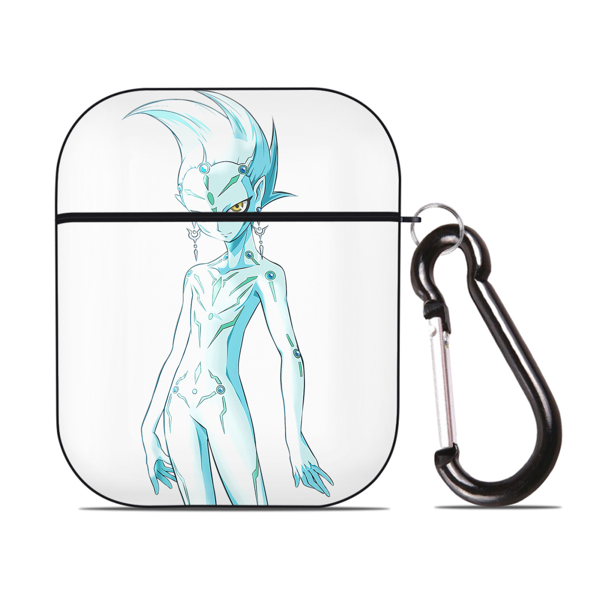 （画像用） 遊☆戯☆王 Yu-Gi-Oh! AirPods 第2世代保護ケース ハードシェル ブラック 耐衝撃・防指紋・カラビナ付き