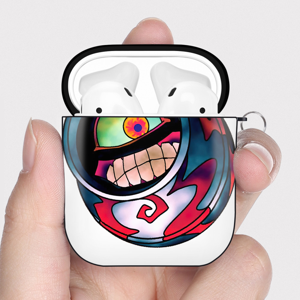 （画像用） 遊☆戯☆王 Yu-Gi-Oh! AirPods 第2世代保護ケース ハードシェル ブラック 耐衝撃・防指紋・カラビナ付き