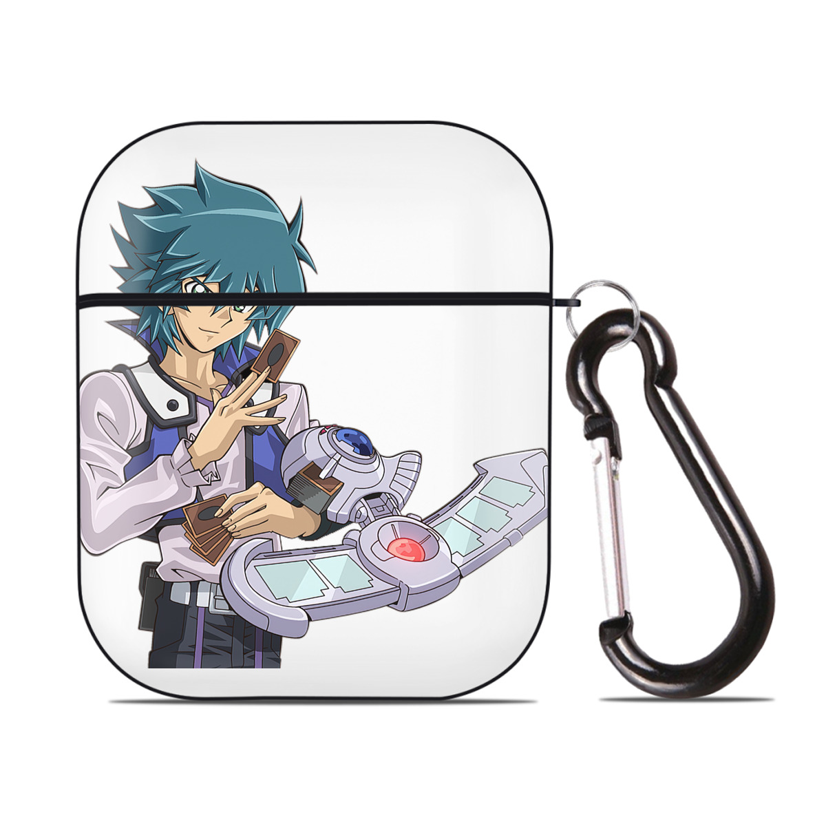 （画像用） 遊☆戯☆王 Yu-Gi-Oh! AirPods 第2世代保護ケース ハードシェル ブラック 耐衝撃・防指紋・カラビナ付き
