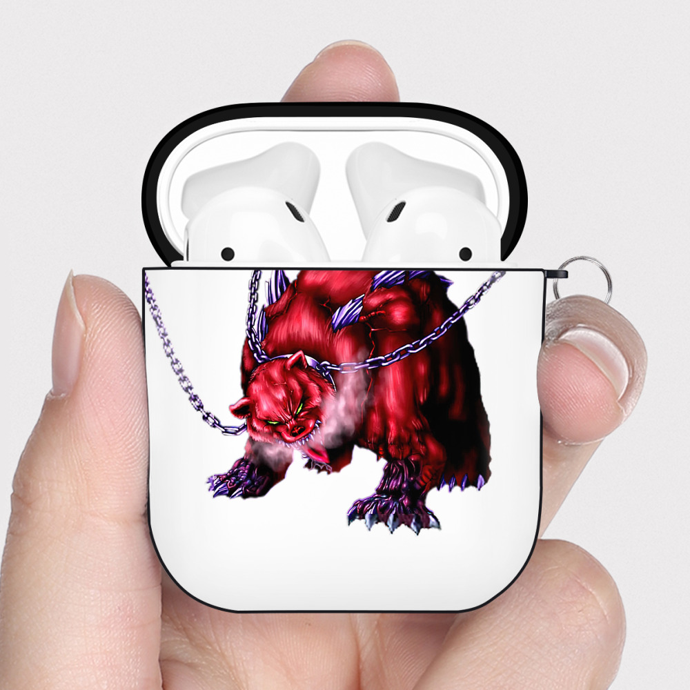 （画像用） 遊☆戯☆王 Yu-Gi-Oh! AirPods 第2世代保護ケース ハードシェル ブラック 耐衝撃・防指紋・カラビナ付き