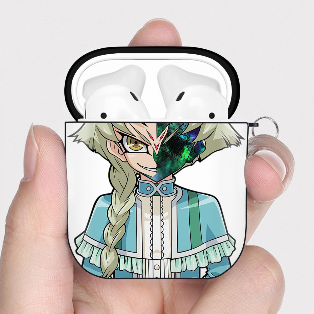 （画像用） 遊☆戯☆王 Yu-Gi-Oh! AirPods 第2世代保護ケース ハードシェル ブラック 耐衝撃・防指紋・カラビナ付き