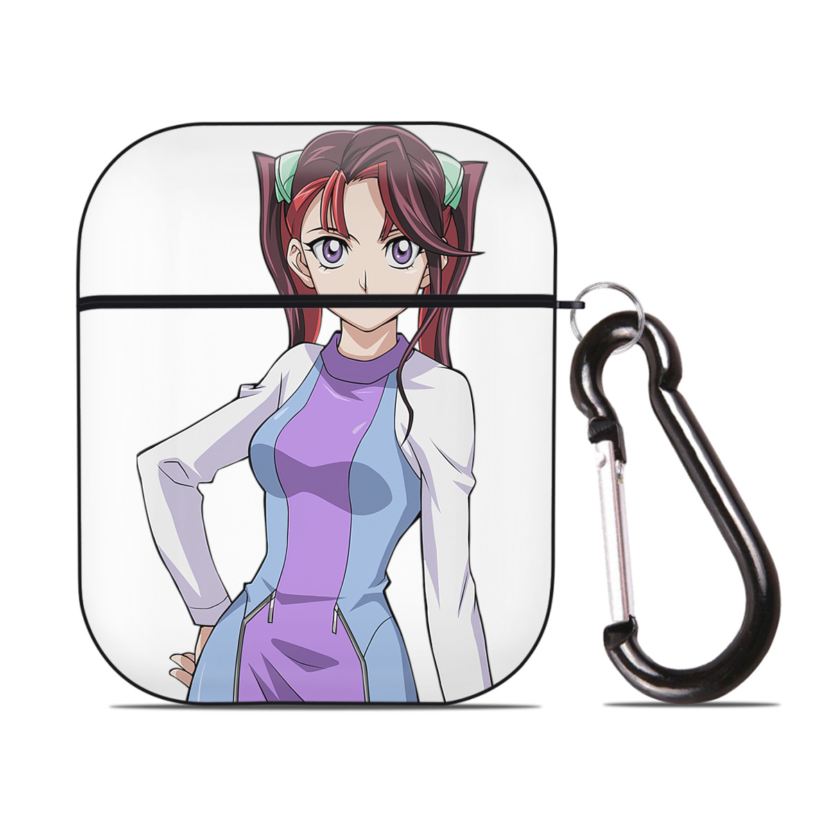 （画像用） 遊☆戯☆王 Yu-Gi-Oh! AirPods 第2世代保護ケース ハードシェル ブラック 耐衝撃・防指紋・カラビナ付き