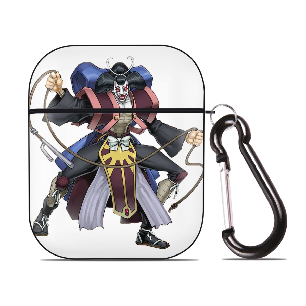 （画像用） 遊☆戯☆王 Yu-Gi-Oh! AirPods 第2世代保護ケース ハードシェル ブラック 耐衝撃・防指紋・カラビナ付き