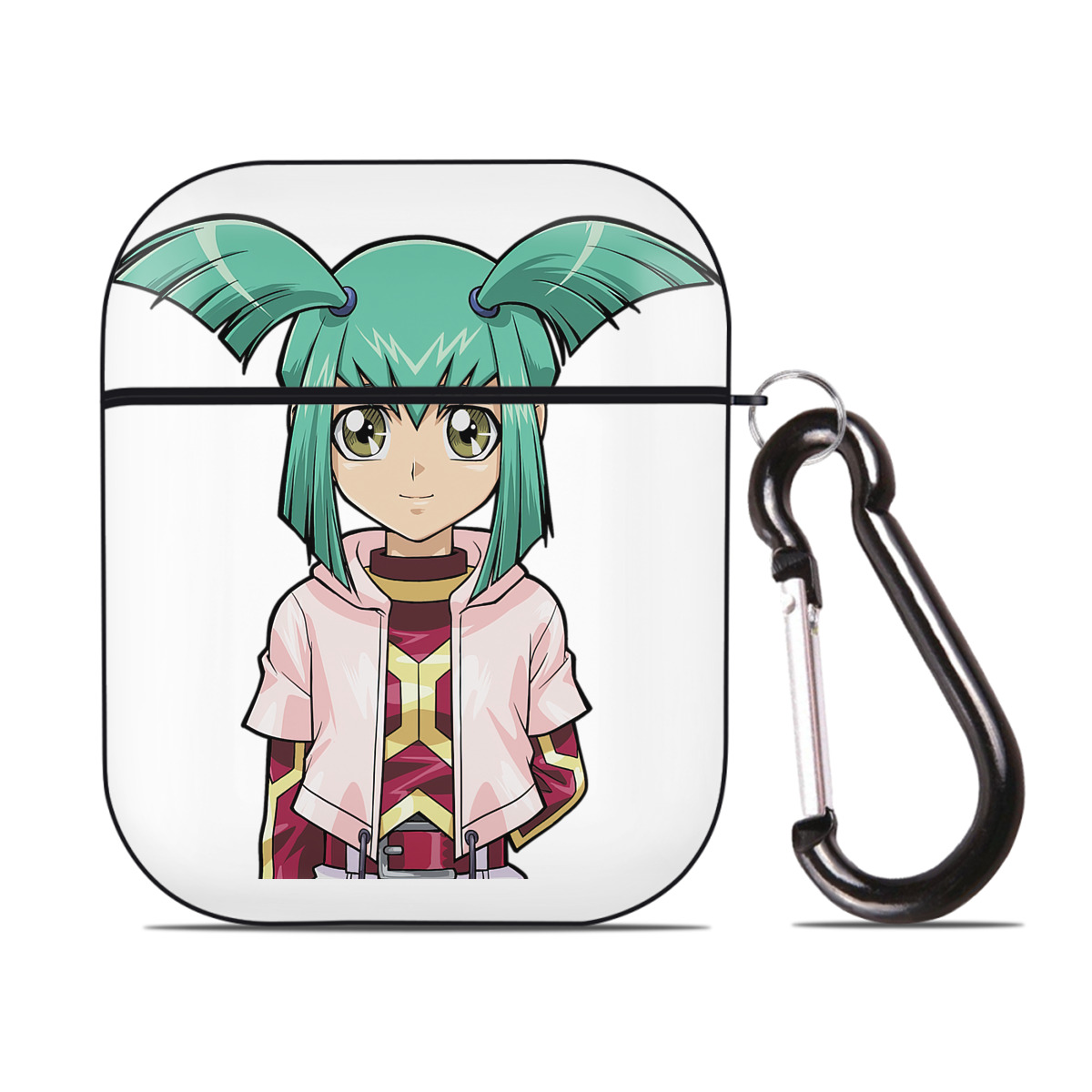 （画像用） 遊☆戯☆王 Yu-Gi-Oh! AirPods 第2世代保護ケース ハードシェル ブラック 耐衝撃・防指紋・カラビナ付き