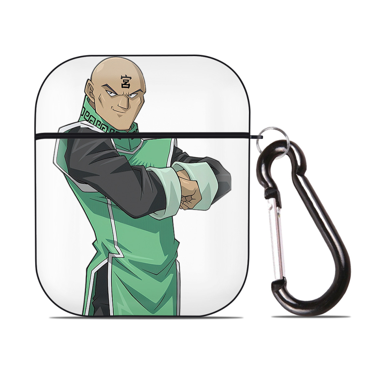 （画像用） 遊☆戯☆王 Yu-Gi-Oh! AirPods 第2世代保護ケース ハードシェル ブラック 耐衝撃・防指紋・カラビナ付き