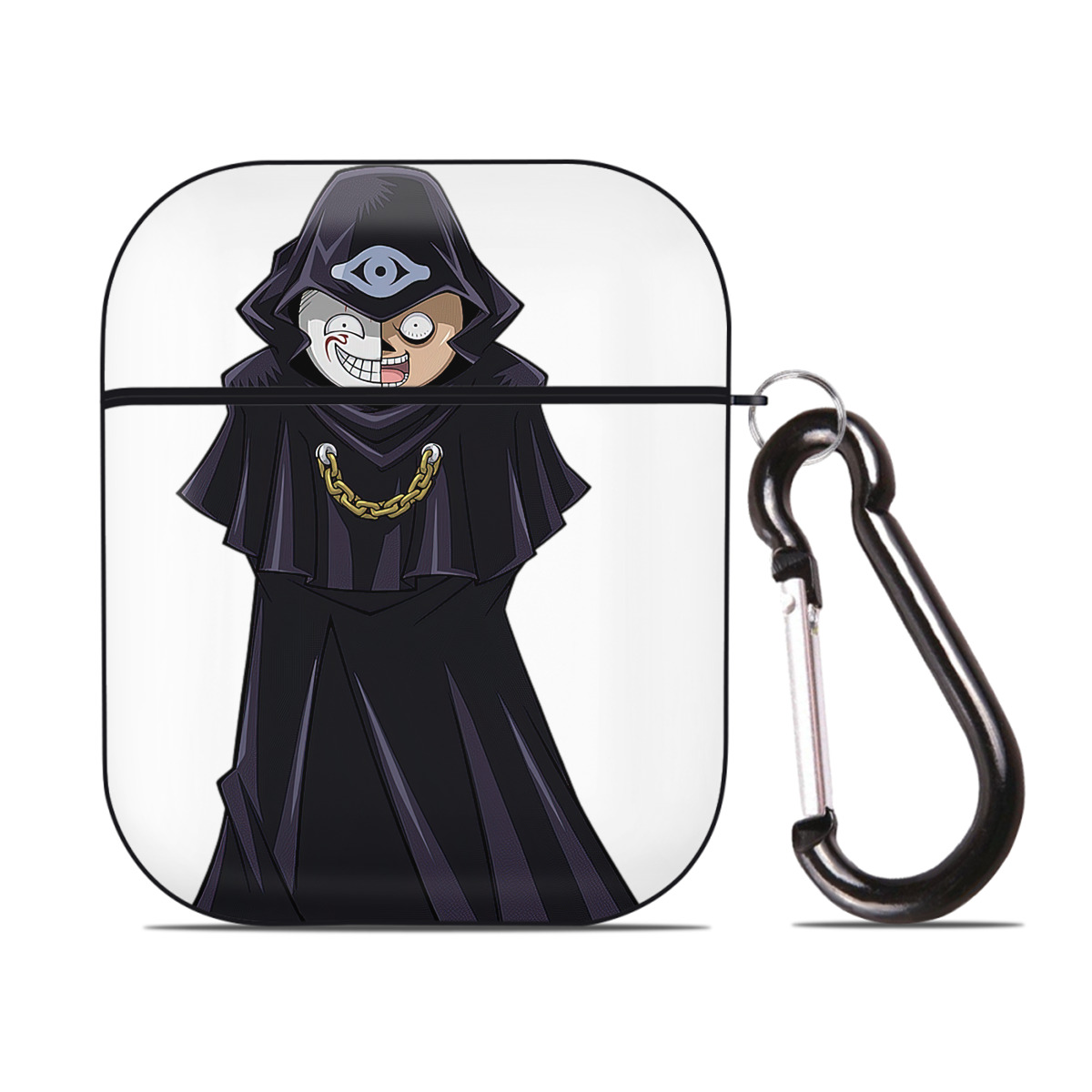 （画像用） 遊☆戯☆王 Yu-Gi-Oh! AirPods 第2世代保護ケース ハードシェル ブラック 耐衝撃・防指紋・カラビナ付き