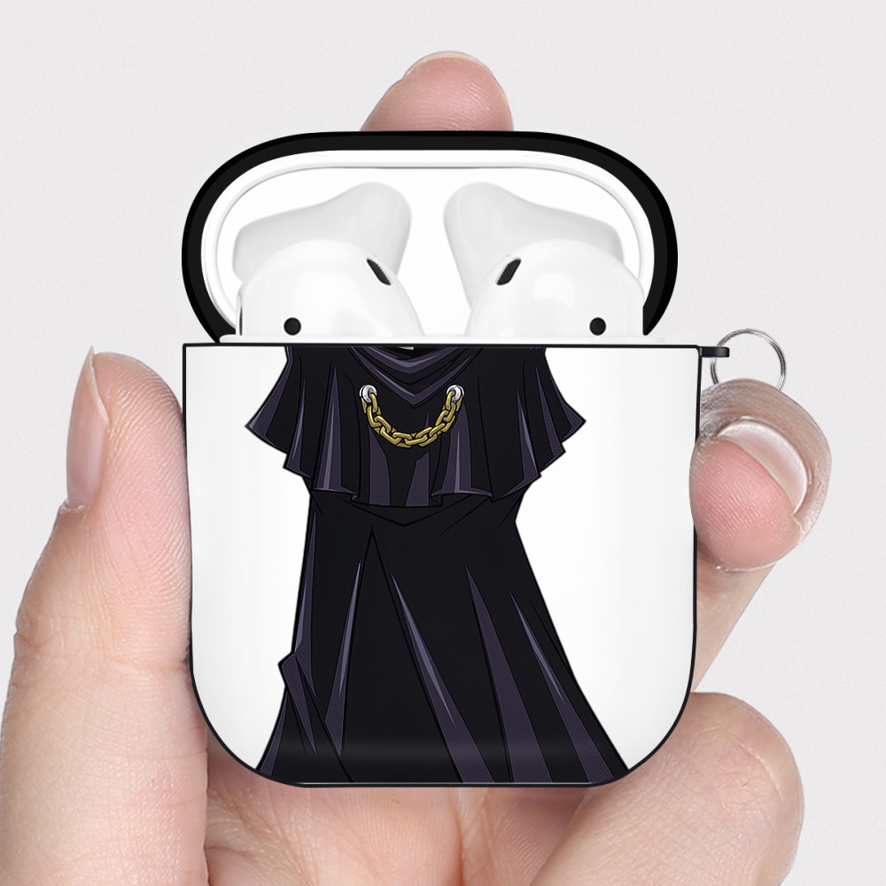 （画像用） 遊☆戯☆王 Yu-Gi-Oh! AirPods 第2世代保護ケース ハードシェル ブラック 耐衝撃・防指紋・カラビナ付き