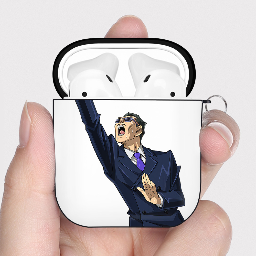 （画像用） 遊☆戯☆王 Yu-Gi-Oh! AirPods 第2世代保護ケース ハードシェル ブラック 耐衝撃・防指紋・カラビナ付き